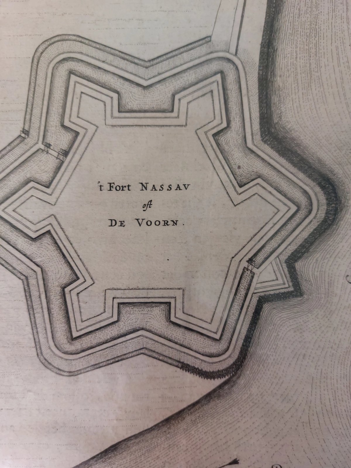 Joan Blaeu — ‘t Fort Nassau oft De Voorn, originele kopergravure, ca. 1649–1652 — foto 3