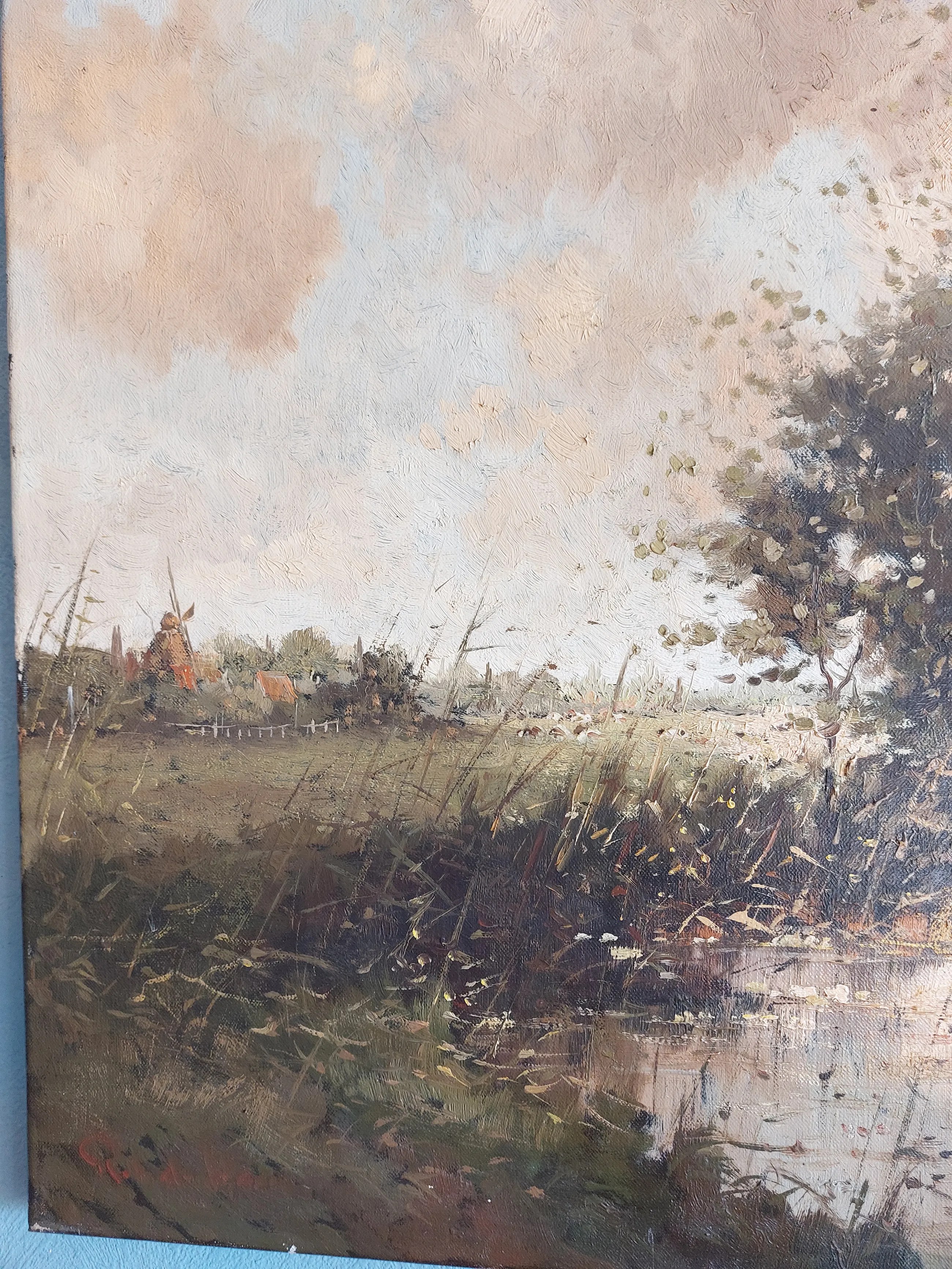 Rob de Haan — polderlandschap met molen, olieverf op doek — foto 4
