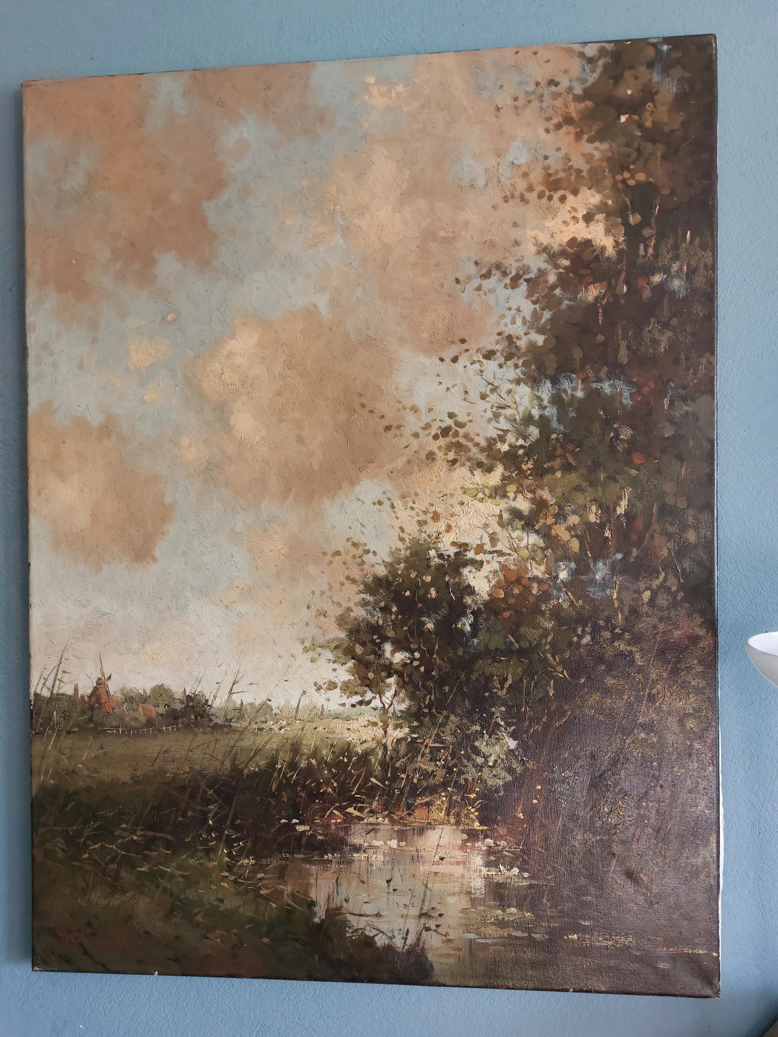 Rob de Haan — polderlandschap met molen, olieverf op doek — foto 7