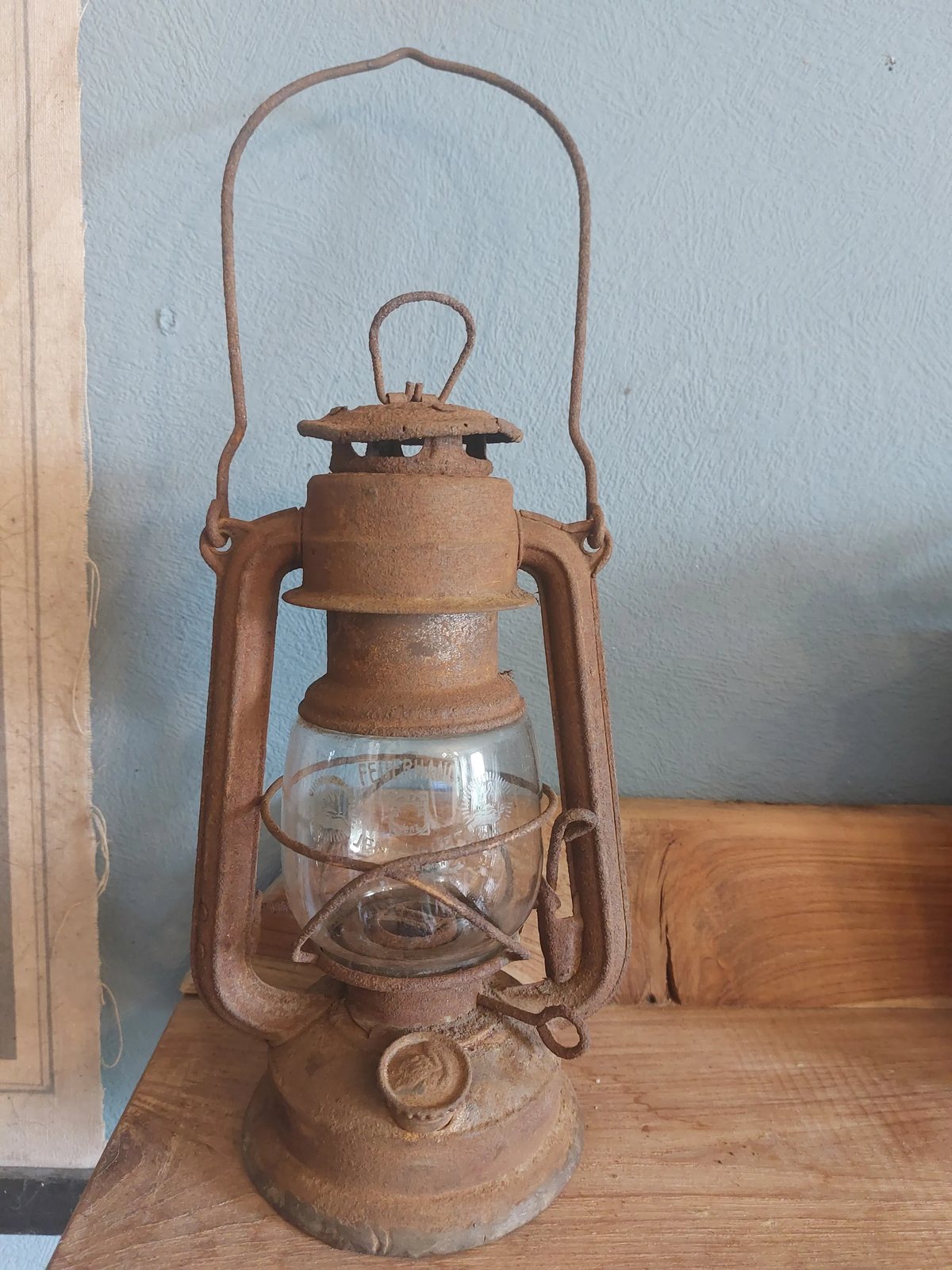 Feuerhand Nr. 275 stormlantaarn, vooroorlogs, met origineel Jenaer Glas — foto 5