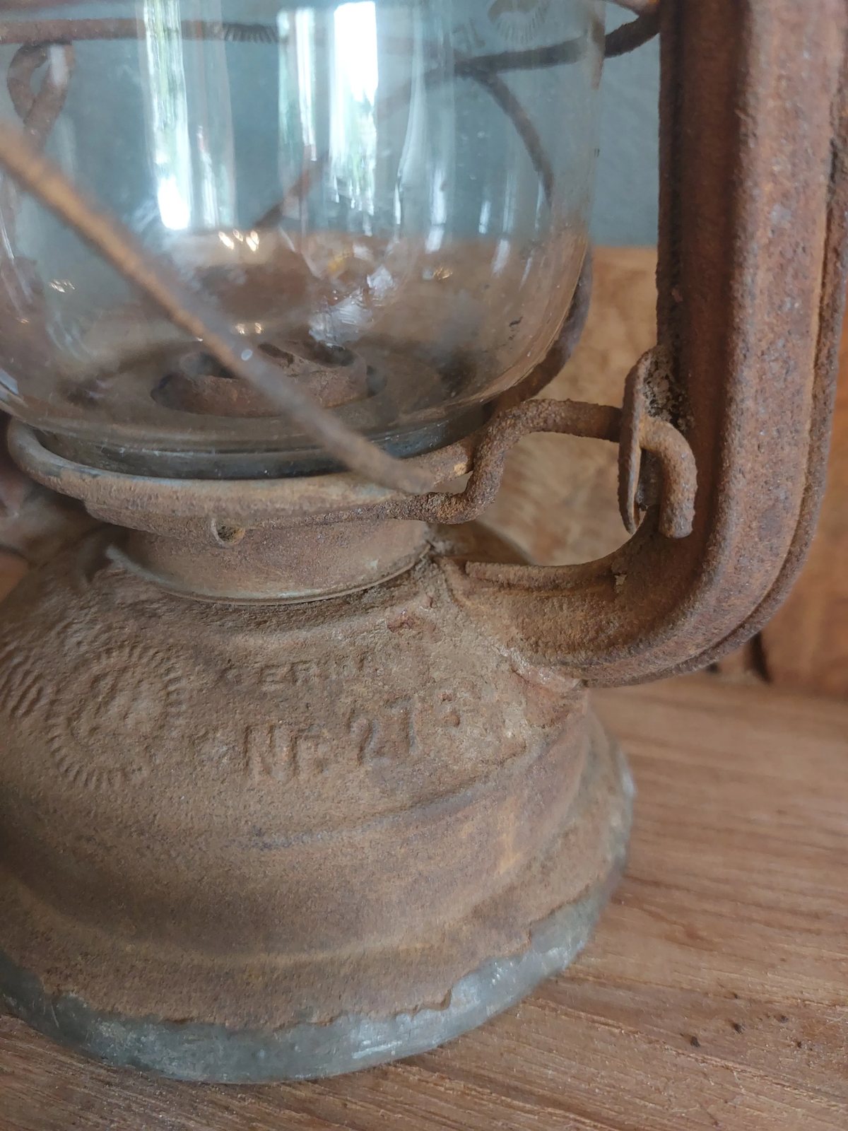 Feuerhand Nr. 275 stormlantaarn, vooroorlogs, met origineel Jenaer Glas — foto 9