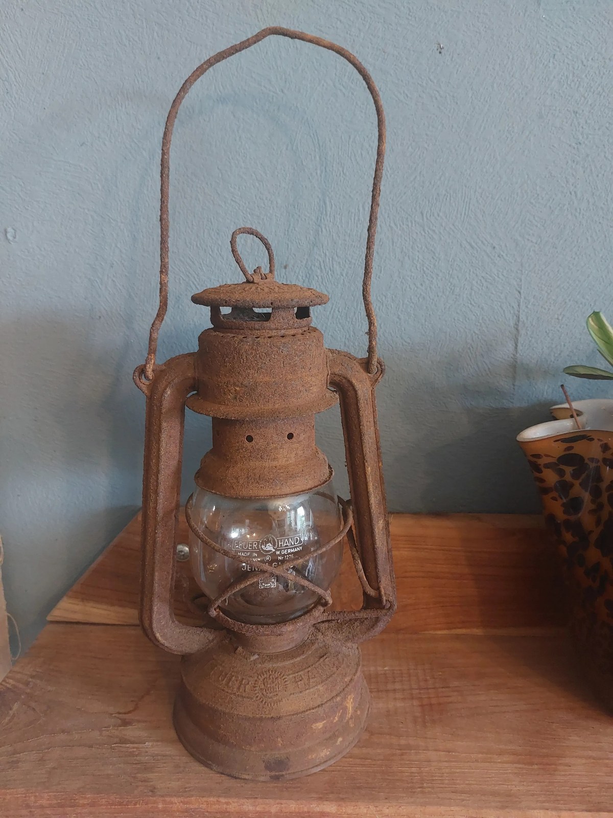Feuerhand Baby Nr. 275 stormlantaarn, Western Germany, met origineel Jenaer Glas