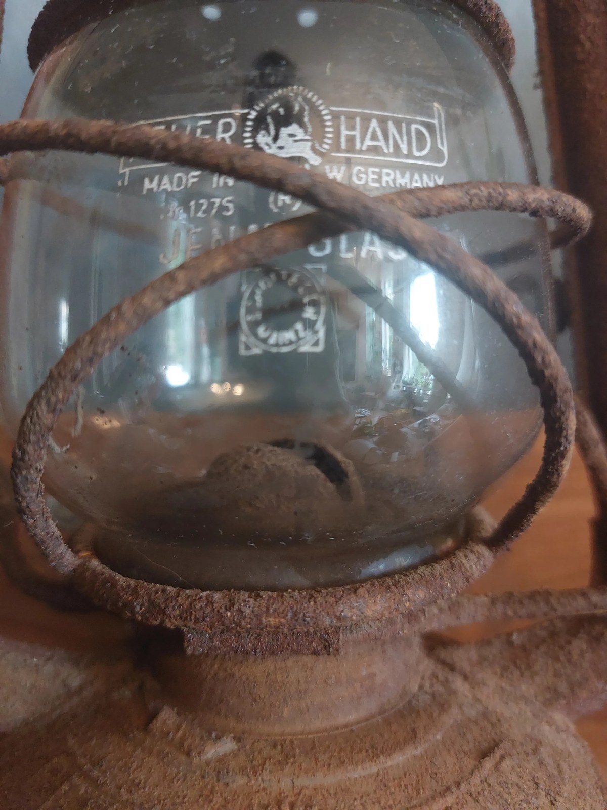 Feuerhand Baby Nr. 275 stormlantaarn, Western Germany, met origineel Jenaer Glas — foto 5