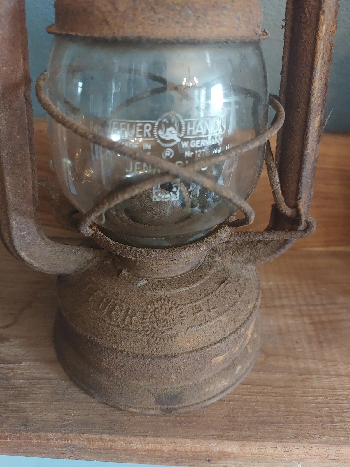 Feuerhand Baby Nr. 275 stormlantaarn, Western Germany, met origineel Jenaer Glas — foto 6