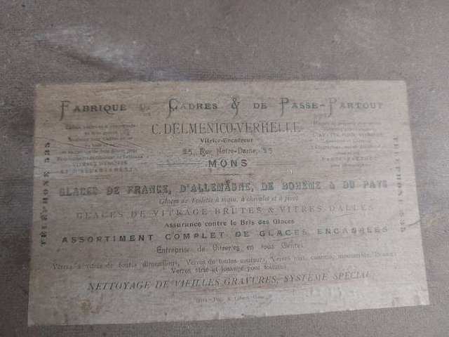 Handgekleurde kopergravure ‘La Promenade du Matin’ naar Freudeberg, in eiken lijst — foto 10