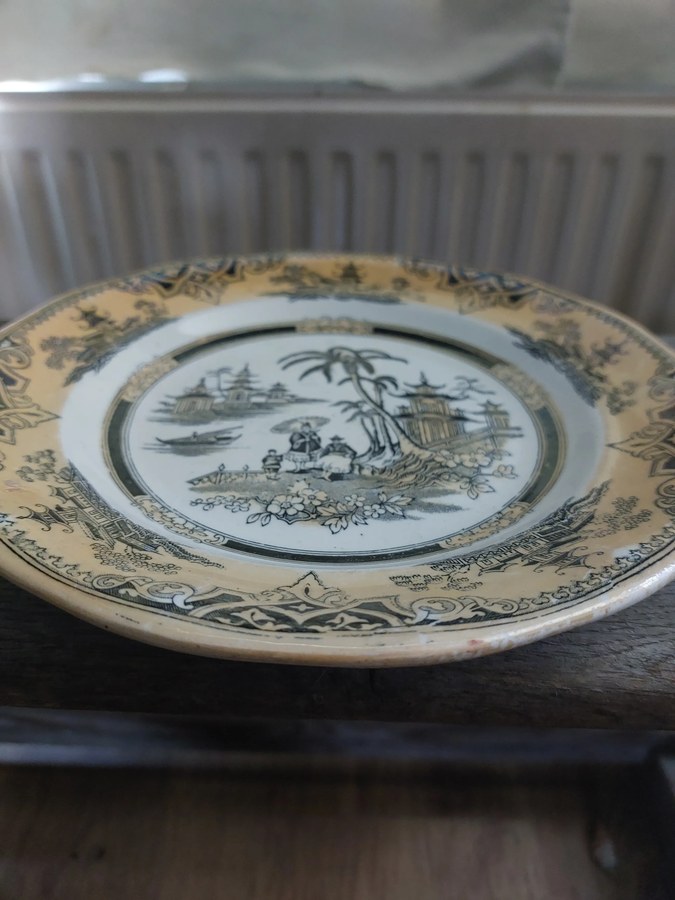 Petrus Regout Maastricht — bord decor Honc met lusterrand, ca. 1890 — foto 6