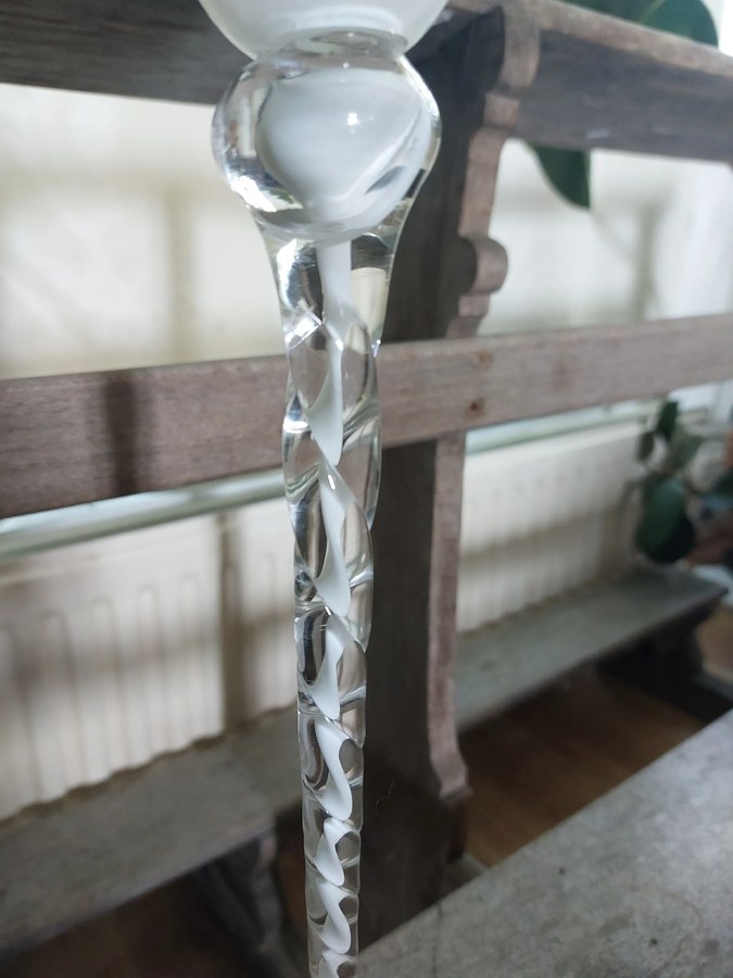 Krosno Józefina kandelaar, 41 cm, wit opaline glas — foto 3