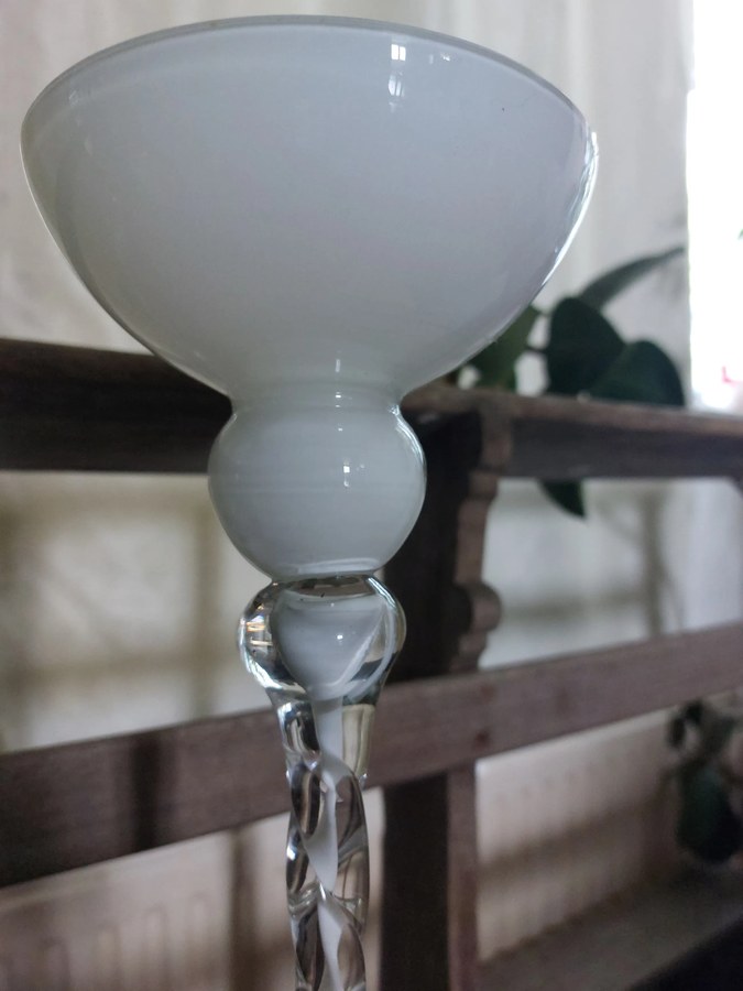 Krosno Józefina kandelaar, 41 cm, wit opaline glas — foto 5