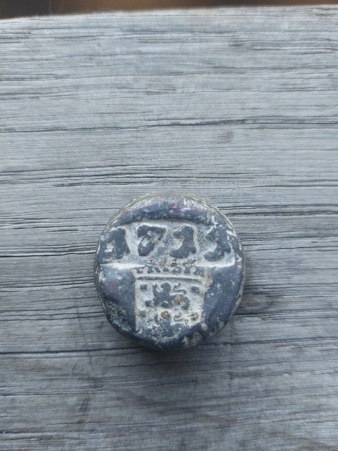 Loden blokgewicht — ¼ Troois pond, Friesland, 1711 — foto 2