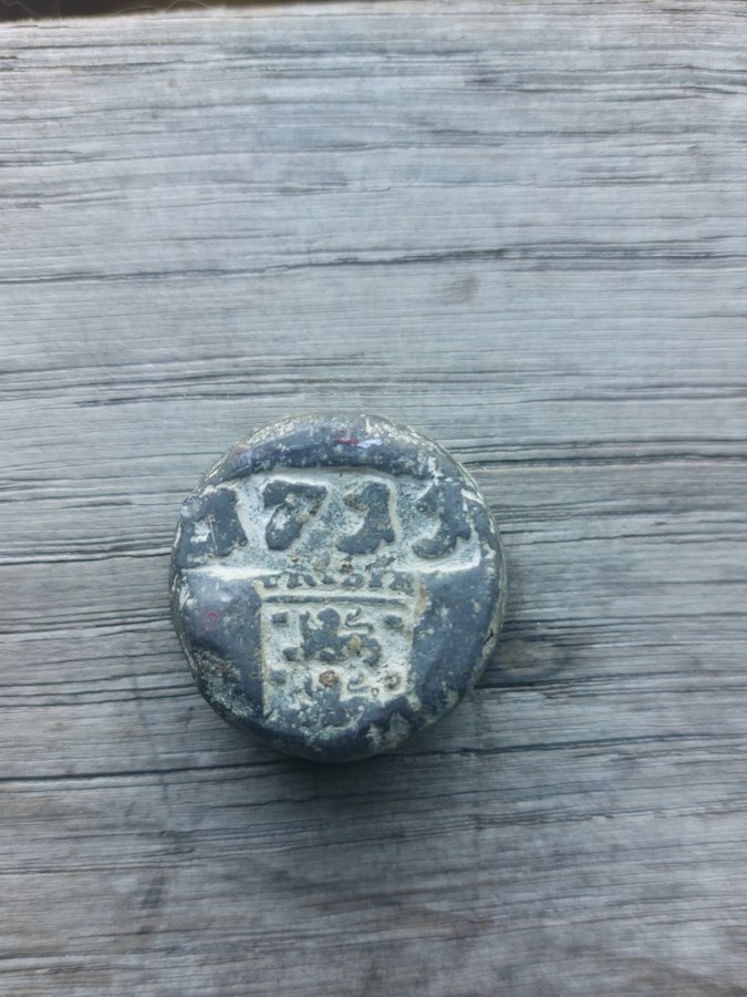 Loden blokgewicht — ¼ Troois pond, Friesland, 1711 — foto 3