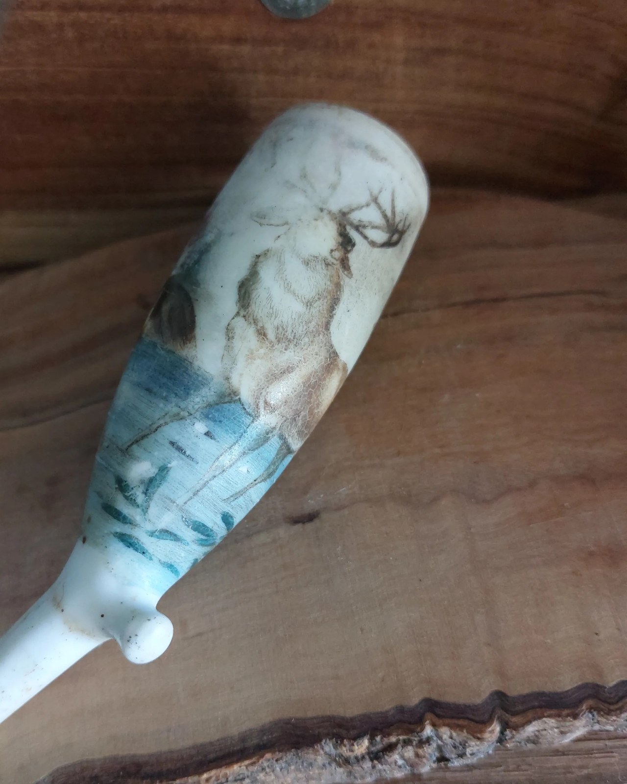 Porseleinen pijpenkop (stummel) met jachttafereel, Duitsland, ca. 1880–1920