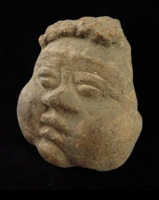 Terracotta gezichtsfragment — Zuidoost-Azië, naar mijn inschatting Mon of Majapahit — foto 3